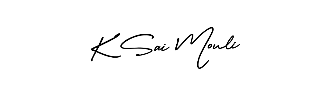 Make a beautiful signature design for name K Sai Mouli. With this signature (AmerikaSignatureDemo-Regular) style, you can create a handwritten signature for free. K Sai Mouli signature style 3 images and pictures png