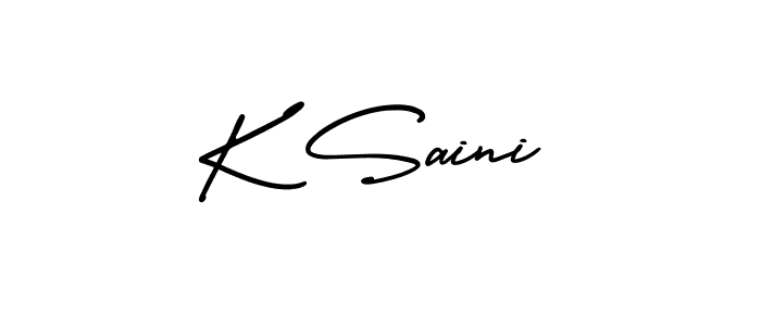 How to Draw K Saini signature style? AmerikaSignatureDemo-Regular is a latest design signature styles for name K Saini. K Saini signature style 3 images and pictures png