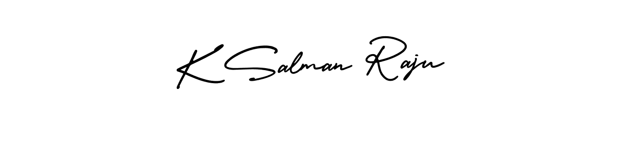 Check out images of Autograph of K Salman Raju name. Actor K Salman Raju Signature Style. AmerikaSignatureDemo-Regular is a professional sign style online. K Salman Raju signature style 3 images and pictures png