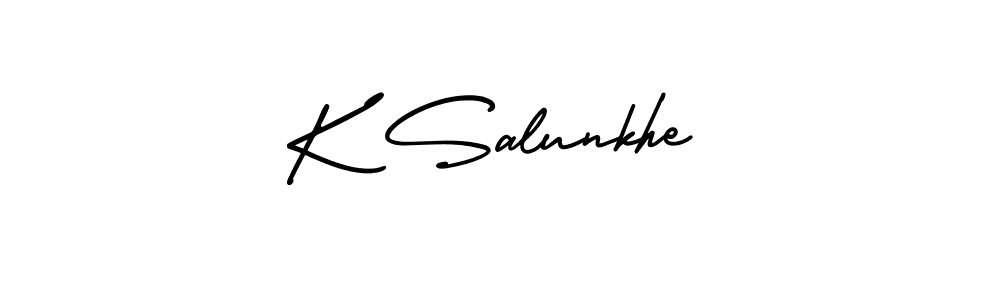 Make a beautiful signature design for name K Salunkhe. With this signature (AmerikaSignatureDemo-Regular) style, you can create a handwritten signature for free. K Salunkhe signature style 3 images and pictures png