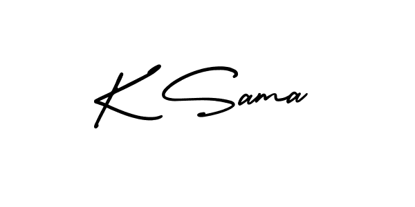 Use a signature maker to create a handwritten signature online. With this signature software, you can design (AmerikaSignatureDemo-Regular) your own signature for name K Sama. K Sama signature style 3 images and pictures png