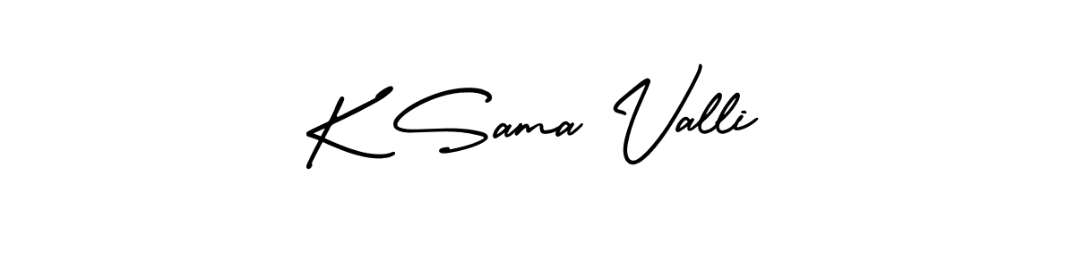 Create a beautiful signature design for name K Sama Valli. With this signature (AmerikaSignatureDemo-Regular) fonts, you can make a handwritten signature for free. K Sama Valli signature style 3 images and pictures png