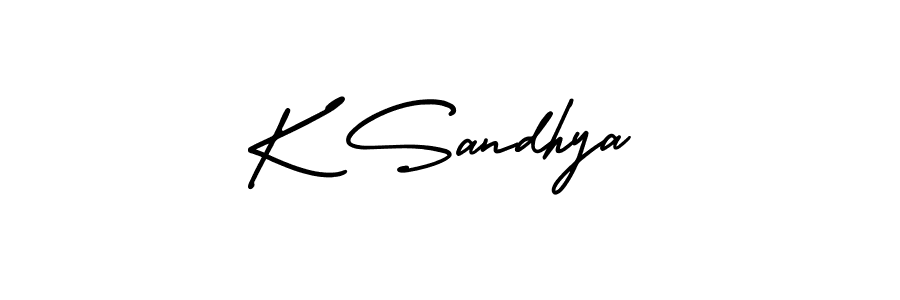 How to make K Sandhya signature? AmerikaSignatureDemo-Regular is a professional autograph style. Create handwritten signature for K Sandhya name. K Sandhya signature style 3 images and pictures png