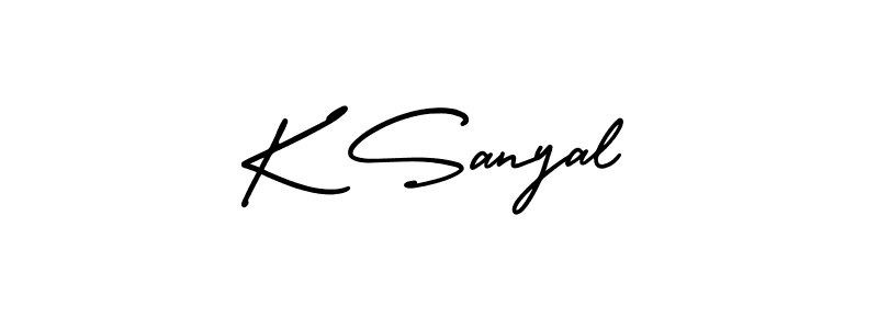 Design your own signature with our free online signature maker. With this signature software, you can create a handwritten (AmerikaSignatureDemo-Regular) signature for name K Sanyal. K Sanyal signature style 3 images and pictures png
