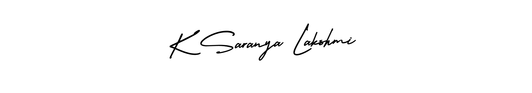 Create a beautiful signature design for name K Saranya Lakshmi. With this signature (AmerikaSignatureDemo-Regular) fonts, you can make a handwritten signature for free. K Saranya Lakshmi signature style 3 images and pictures png