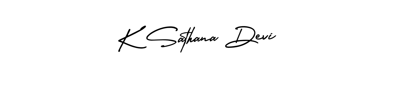 It looks lik you need a new signature style for name K Sathana Devi. Design unique handwritten (AmerikaSignatureDemo-Regular) signature with our free signature maker in just a few clicks. K Sathana Devi signature style 3 images and pictures png