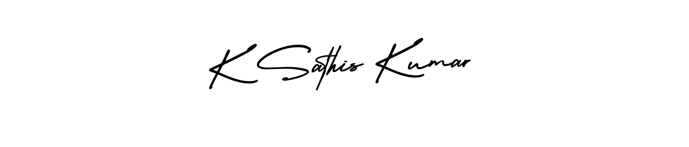 It looks lik you need a new signature style for name K Sathis Kumar. Design unique handwritten (AmerikaSignatureDemo-Regular) signature with our free signature maker in just a few clicks. K Sathis Kumar signature style 3 images and pictures png