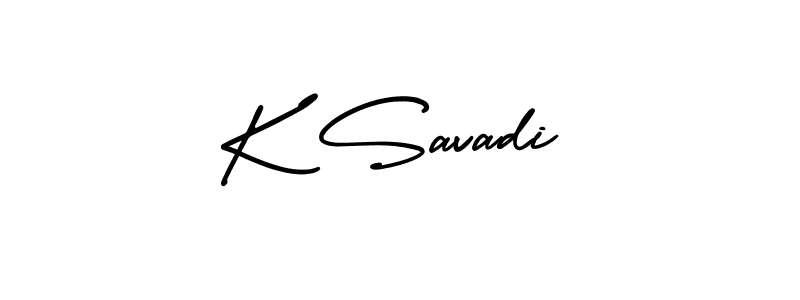 AmerikaSignatureDemo-Regular is a professional signature style that is perfect for those who want to add a touch of class to their signature. It is also a great choice for those who want to make their signature more unique. Get K Savadi name to fancy signature for free. K Savadi signature style 3 images and pictures png