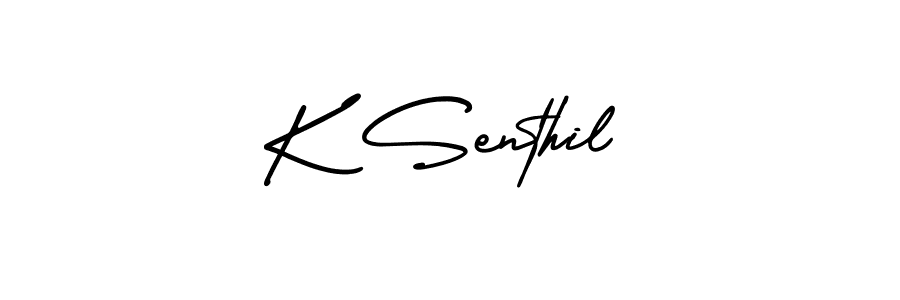 The best way (AmerikaSignatureDemo-Regular) to make a short signature is to pick only two or three words in your name. The name K Senthil include a total of six letters. For converting this name. K Senthil signature style 3 images and pictures png