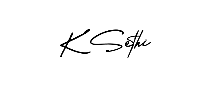 The best way (AmerikaSignatureDemo-Regular) to make a short signature is to pick only two or three words in your name. The name K Sethi include a total of six letters. For converting this name. K Sethi signature style 3 images and pictures png