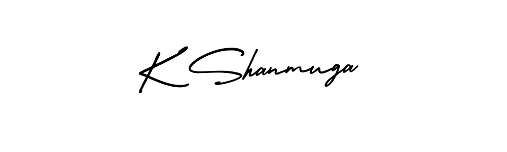 K Shanmuga stylish signature style. Best Handwritten Sign (AmerikaSignatureDemo-Regular) for my name. Handwritten Signature Collection Ideas for my name K Shanmuga. K Shanmuga signature style 3 images and pictures png