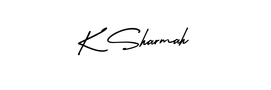 Make a short K Sharmah signature style. Manage your documents anywhere anytime using AmerikaSignatureDemo-Regular. Create and add eSignatures, submit forms, share and send files easily. K Sharmah signature style 3 images and pictures png