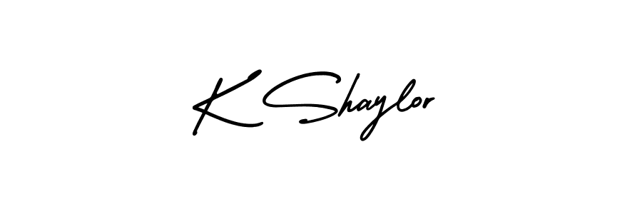 K Shaylor stylish signature style. Best Handwritten Sign (AmerikaSignatureDemo-Regular) for my name. Handwritten Signature Collection Ideas for my name K Shaylor. K Shaylor signature style 3 images and pictures png