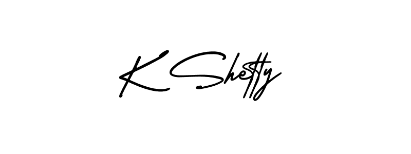 How to make K Shetty name signature. Use AmerikaSignatureDemo-Regular style for creating short signs online. This is the latest handwritten sign. K Shetty signature style 3 images and pictures png