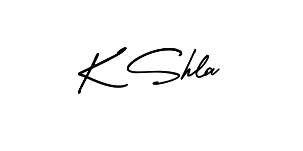 Similarly AmerikaSignatureDemo-Regular is the best handwritten signature design. Signature creator online .You can use it as an online autograph creator for name K Shla. K Shla signature style 3 images and pictures png