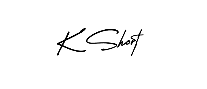 The best way (AmerikaSignatureDemo-Regular) to make a short signature is to pick only two or three words in your name. The name K Short include a total of six letters. For converting this name. K Short signature style 3 images and pictures png