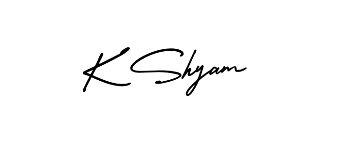 Make a beautiful signature design for name K Shyam. With this signature (AmerikaSignatureDemo-Regular) style, you can create a handwritten signature for free. K Shyam signature style 3 images and pictures png