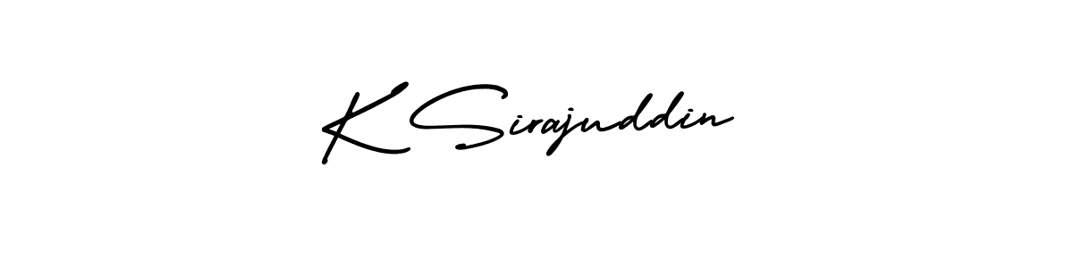 Design your own signature with our free online signature maker. With this signature software, you can create a handwritten (AmerikaSignatureDemo-Regular) signature for name K Sirajuddin. K Sirajuddin signature style 3 images and pictures png