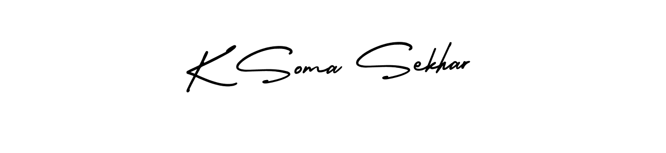 Make a beautiful signature design for name K Soma Sekhar. With this signature (AmerikaSignatureDemo-Regular) style, you can create a handwritten signature for free. K Soma Sekhar signature style 3 images and pictures png