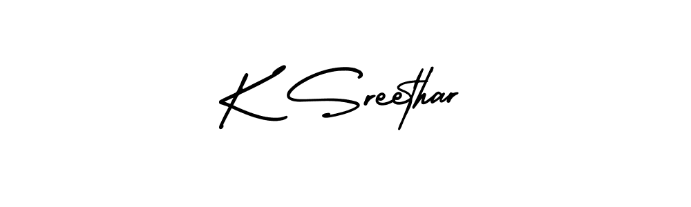 Create a beautiful signature design for name K Sreethar. With this signature (AmerikaSignatureDemo-Regular) fonts, you can make a handwritten signature for free. K Sreethar signature style 3 images and pictures png