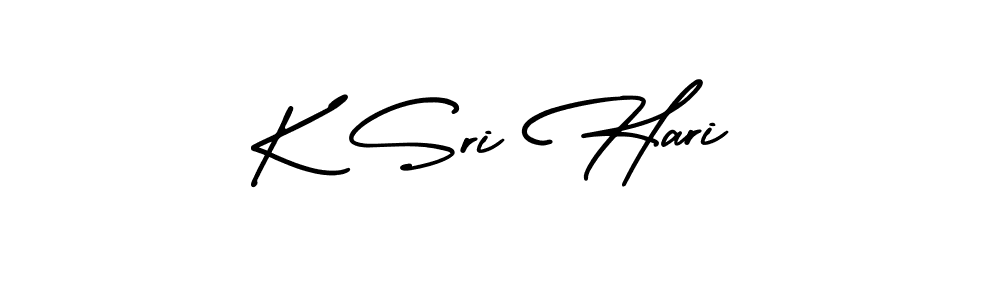 You should practise on your own different ways (AmerikaSignatureDemo-Regular) to write your name (K Sri Hari) in signature. don't let someone else do it for you. K Sri Hari signature style 3 images and pictures png