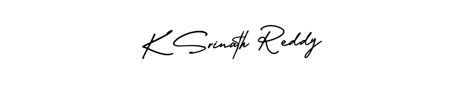 AmerikaSignatureDemo-Regular is a professional signature style that is perfect for those who want to add a touch of class to their signature. It is also a great choice for those who want to make their signature more unique. Get K Srinath Reddy name to fancy signature for free. K Srinath Reddy signature style 3 images and pictures png