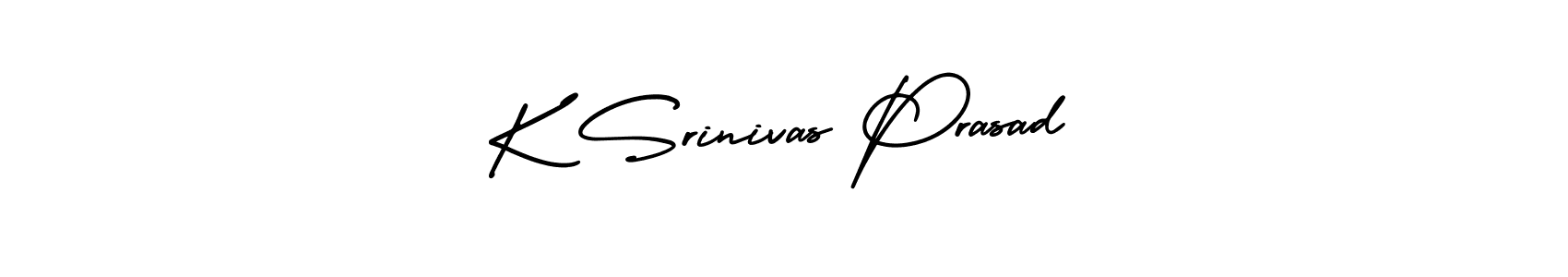 You should practise on your own different ways (AmerikaSignatureDemo-Regular) to write your name (K Srinivas Prasad) in signature. don't let someone else do it for you. K Srinivas Prasad signature style 3 images and pictures png