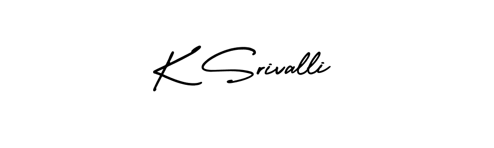 K Srivalli stylish signature style. Best Handwritten Sign (AmerikaSignatureDemo-Regular) for my name. Handwritten Signature Collection Ideas for my name K Srivalli. K Srivalli signature style 3 images and pictures png