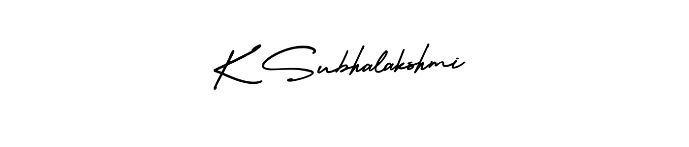 How to make K Subhalakshmi signature? AmerikaSignatureDemo-Regular is a professional autograph style. Create handwritten signature for K Subhalakshmi name. K Subhalakshmi signature style 3 images and pictures png