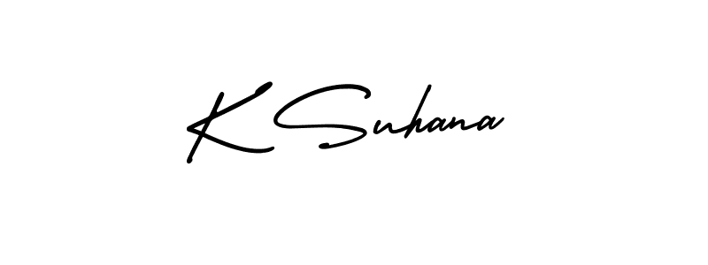 Create a beautiful signature design for name K Suhana. With this signature (AmerikaSignatureDemo-Regular) fonts, you can make a handwritten signature for free. K Suhana signature style 3 images and pictures png