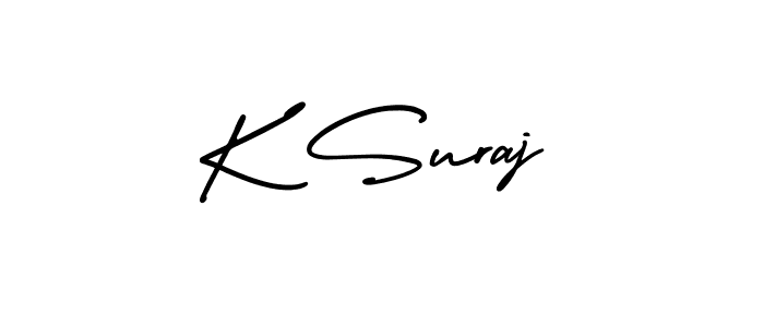 Use a signature maker to create a handwritten signature online. With this signature software, you can design (AmerikaSignatureDemo-Regular) your own signature for name K Suraj. K Suraj signature style 3 images and pictures png