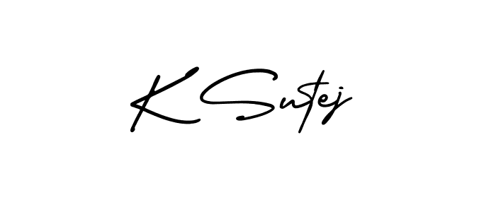 Use a signature maker to create a handwritten signature online. With this signature software, you can design (AmerikaSignatureDemo-Regular) your own signature for name K Sutej. K Sutej signature style 3 images and pictures png