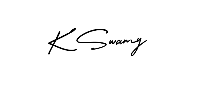 How to make K Swamy name signature. Use AmerikaSignatureDemo-Regular style for creating short signs online. This is the latest handwritten sign. K Swamy signature style 3 images and pictures png