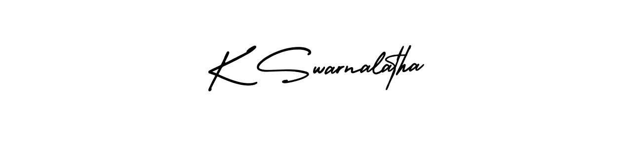 This is the best signature style for the K Swarnalatha name. Also you like these signature font (AmerikaSignatureDemo-Regular). Mix name signature. K Swarnalatha signature style 3 images and pictures png