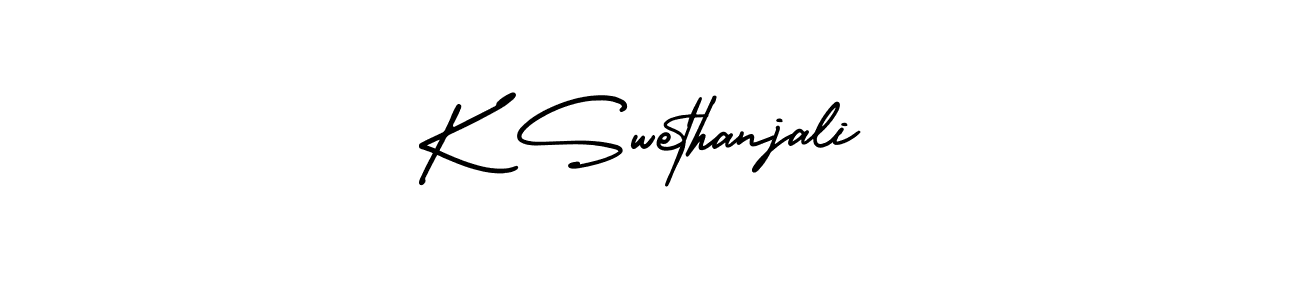 Make a short K Swethanjali signature style. Manage your documents anywhere anytime using AmerikaSignatureDemo-Regular. Create and add eSignatures, submit forms, share and send files easily. K Swethanjali signature style 3 images and pictures png