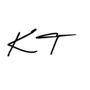 How to make K T name signature. Use AmerikaSignatureDemo-Regular style for creating short signs online. This is the latest handwritten sign. K T signature style 3 images and pictures png