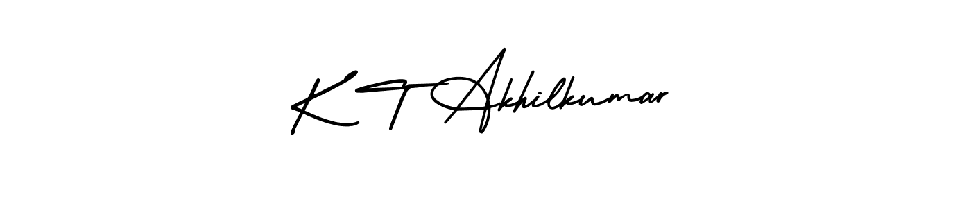 How to make K T Akhilkumar signature? AmerikaSignatureDemo-Regular is a professional autograph style. Create handwritten signature for K T Akhilkumar name. K T Akhilkumar signature style 3 images and pictures png