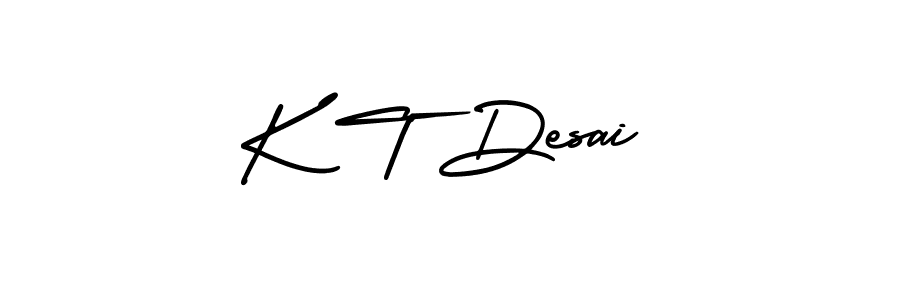 K T Desai stylish signature style. Best Handwritten Sign (AmerikaSignatureDemo-Regular) for my name. Handwritten Signature Collection Ideas for my name K T Desai. K T Desai signature style 3 images and pictures png