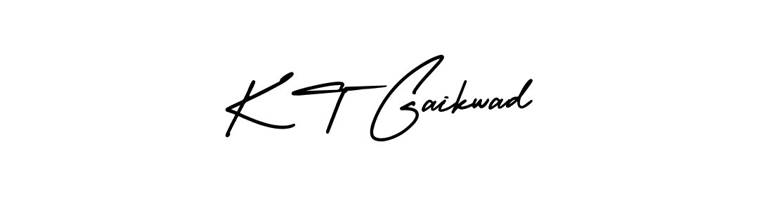 The best way (AmerikaSignatureDemo-Regular) to make a short signature is to pick only two or three words in your name. The name K T Gaikwad include a total of six letters. For converting this name. K T Gaikwad signature style 3 images and pictures png