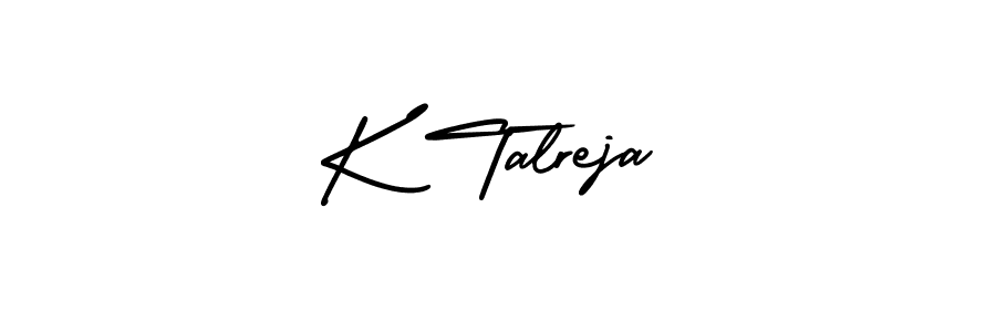 K Talreja stylish signature style. Best Handwritten Sign (AmerikaSignatureDemo-Regular) for my name. Handwritten Signature Collection Ideas for my name K Talreja. K Talreja signature style 3 images and pictures png