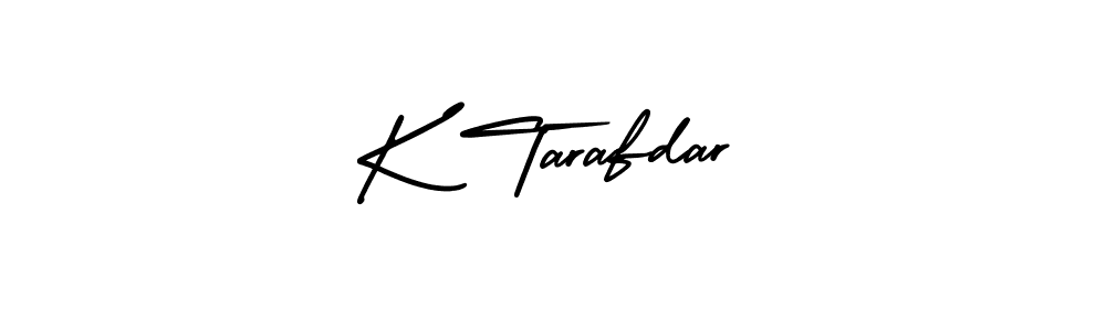 How to make K Tarafdar name signature. Use AmerikaSignatureDemo-Regular style for creating short signs online. This is the latest handwritten sign. K Tarafdar signature style 3 images and pictures png