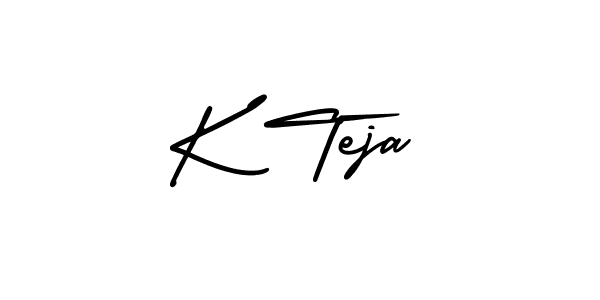 if you are searching for the best signature style for your name K Teja. so please give up your signature search. here we have designed multiple signature styles  using AmerikaSignatureDemo-Regular. K Teja signature style 3 images and pictures png