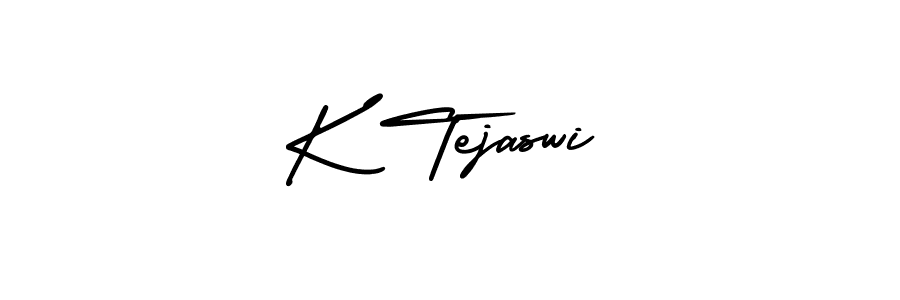 Also we have K Tejaswi name is the best signature style. Create professional handwritten signature collection using AmerikaSignatureDemo-Regular autograph style. K Tejaswi signature style 3 images and pictures png