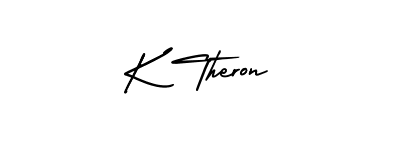 Similarly AmerikaSignatureDemo-Regular is the best handwritten signature design. Signature creator online .You can use it as an online autograph creator for name K Theron. K Theron signature style 3 images and pictures png