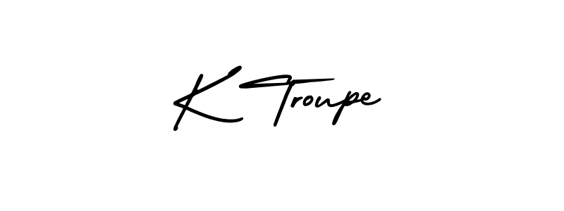 Create a beautiful signature design for name K Troupe. With this signature (AmerikaSignatureDemo-Regular) fonts, you can make a handwritten signature for free. K Troupe signature style 3 images and pictures png