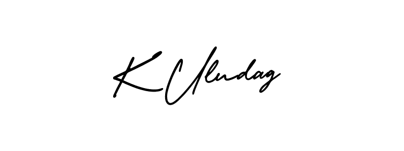 if you are searching for the best signature style for your name K Uludag. so please give up your signature search. here we have designed multiple signature styles  using AmerikaSignatureDemo-Regular. K Uludag signature style 3 images and pictures png