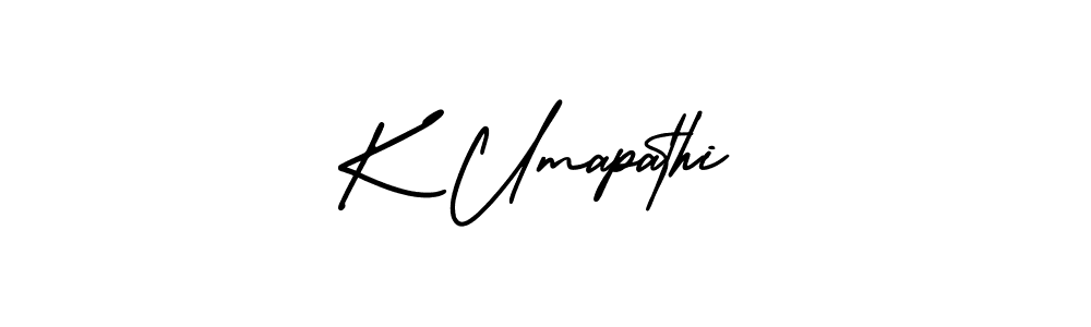 Make a beautiful signature design for name K Umapathi. With this signature (AmerikaSignatureDemo-Regular) style, you can create a handwritten signature for free. K Umapathi signature style 3 images and pictures png