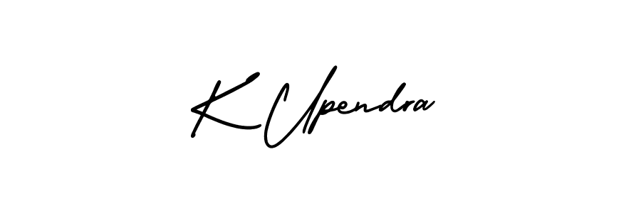 This is the best signature style for the K Upendra name. Also you like these signature font (AmerikaSignatureDemo-Regular). Mix name signature. K Upendra signature style 3 images and pictures png