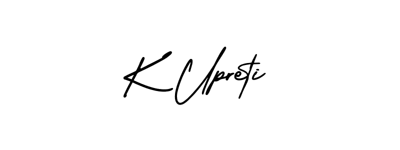 How to make K Upreti signature? AmerikaSignatureDemo-Regular is a professional autograph style. Create handwritten signature for K Upreti name. K Upreti signature style 3 images and pictures png