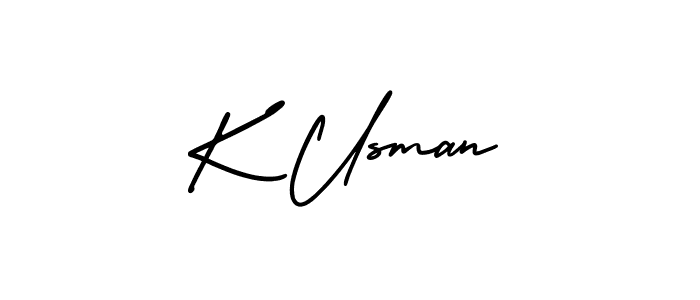 K Usman stylish signature style. Best Handwritten Sign (AmerikaSignatureDemo-Regular) for my name. Handwritten Signature Collection Ideas for my name K Usman. K Usman signature style 3 images and pictures png